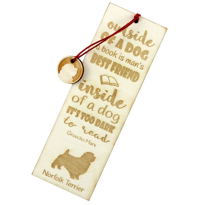 Semn de carte Art-Dog, design caine, Norfolk Terrier, lemn, 5x15 cm