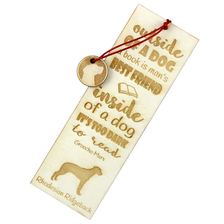 Semn de carte Art-Dog, design caine, Rhodesian Ridgeback, lemn, 5x15 cm
