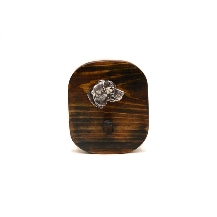 Art-Dog Beagle fogas, fenyőfa, ezüst díszítéssel, 10x8,7cm