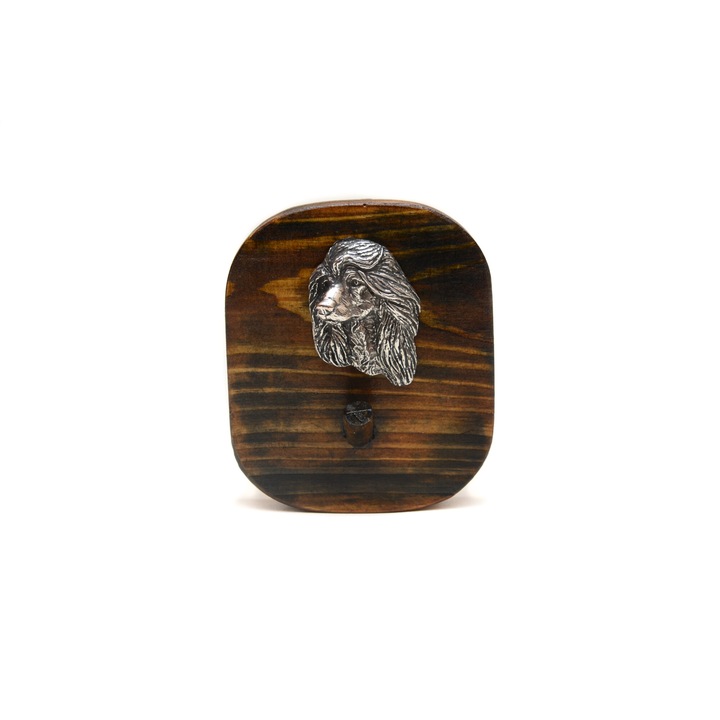 Art-Dog Tazi I fogas, kutya motívum, fenyőfa, ezüst, 10x8,7 cm