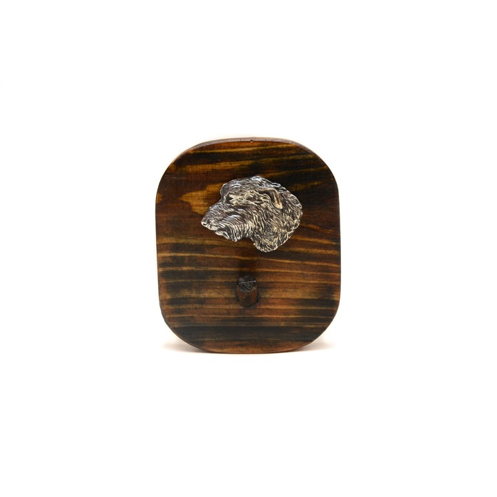 Fa akasztó kutya motívummal, Art-Dog, 10x8,7cm, ezüstözött, kézzel készített