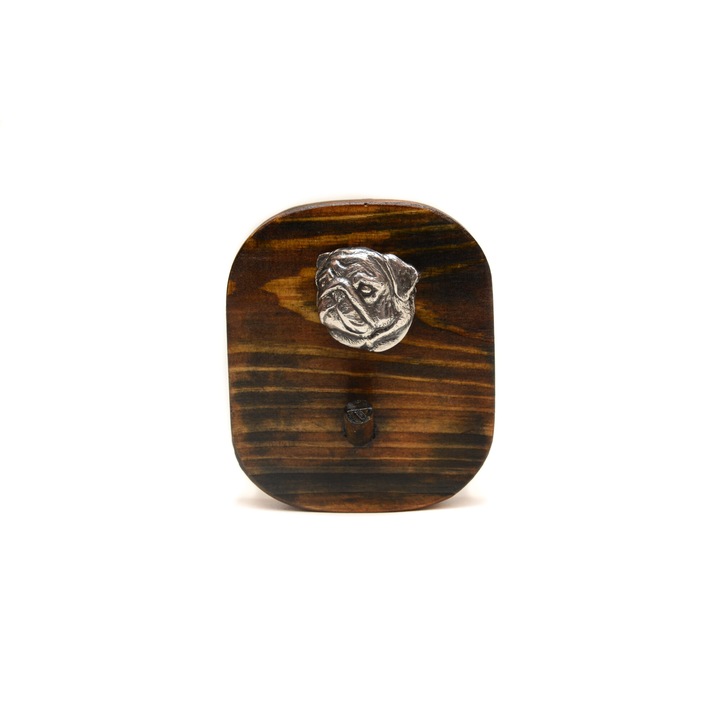 Fa akasztó kutya motívummal, Art-Dog, 10x8,7cm, ezüstözött, kézzel készített