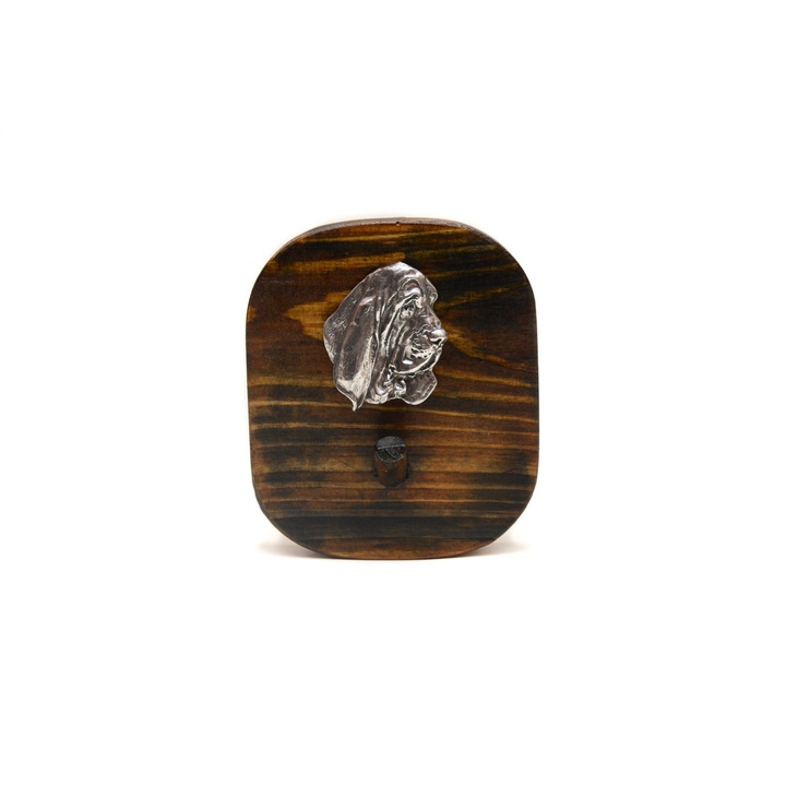 Art-Dog Basset Hound III ezüstözött fogas, fa/cink, 10x8,7 cm