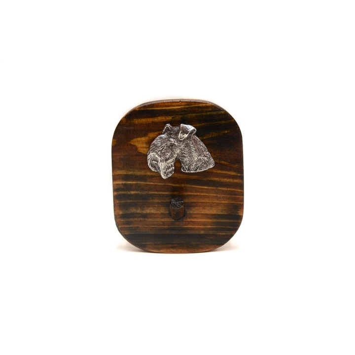 Fa akasztó kutya motívummal, Art-Dog, 10x8,7cm, ezüstözött, kézzel készített