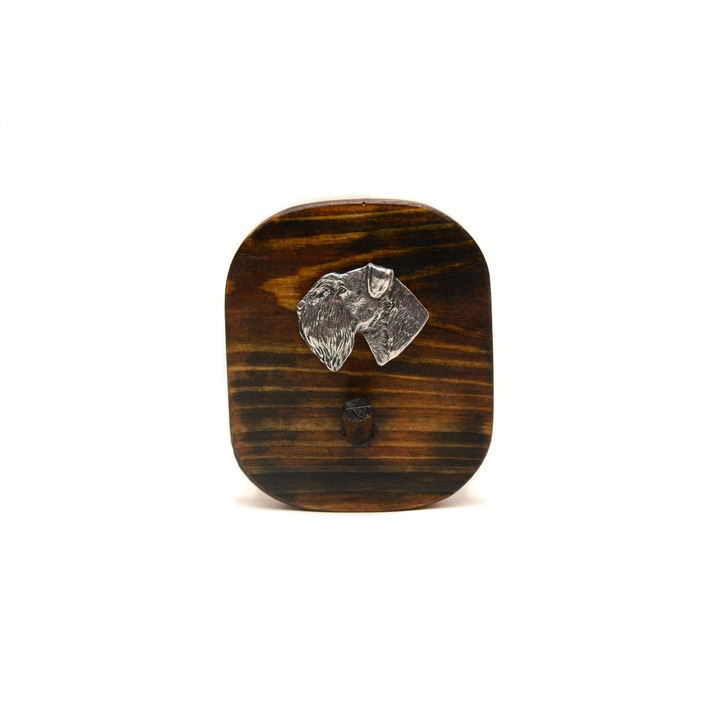 Fa akasztó kutya motívummal, Art-Dog, 10x8,7cm, ezüstözött, kézzel készített