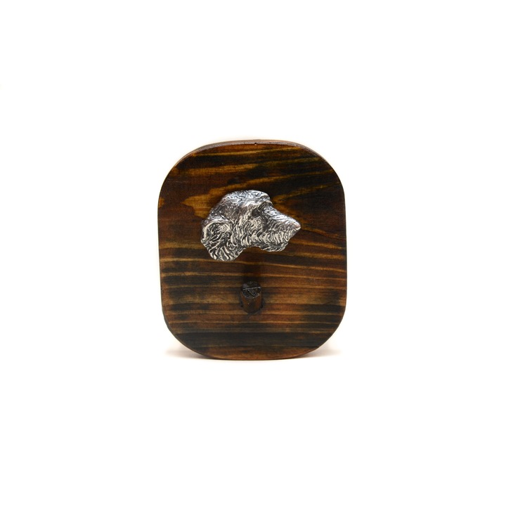 Fa akasztó kutya motívummal, Art-Dog, 10x8,7cm, ezüstözött, kézzel készített