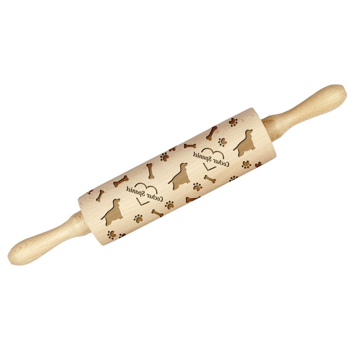 Sucitoare Art-Dog Merry Cocker, lemn gravat, personalizabil, 5.8x20x40cm