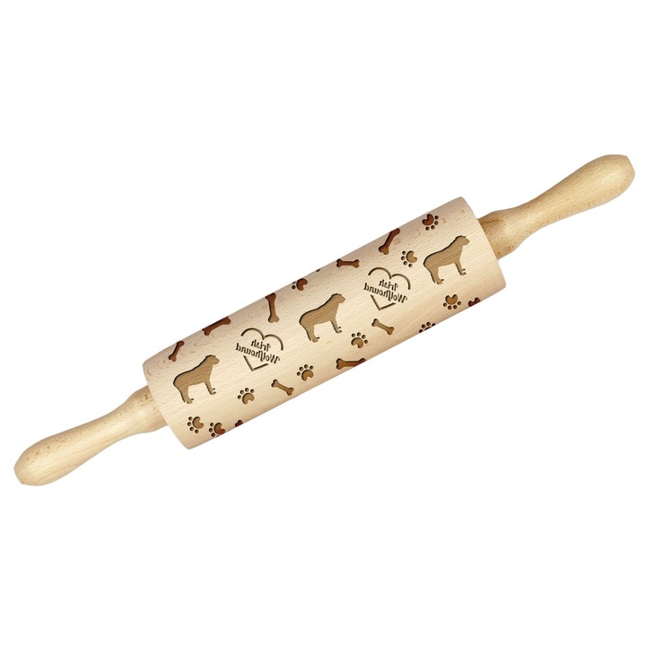 Sucitoare din lemn Art-Dog, Irish Wolfhound, 5.8x20x40cm, personalizabil, pentru decorat fursecuri