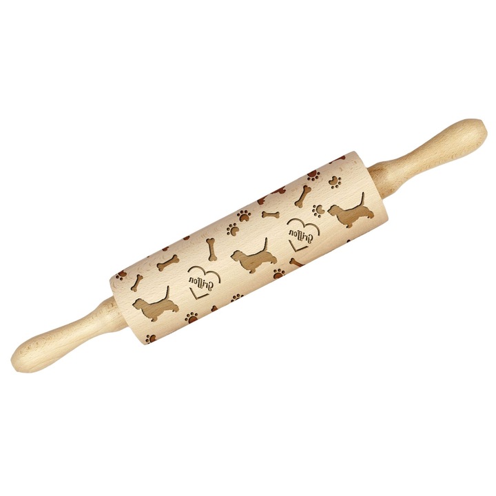 Sucitoare din lemn Art-Dog, Petit Basset Griffon Vendeen, 5.8x20x40cm, personalizabil