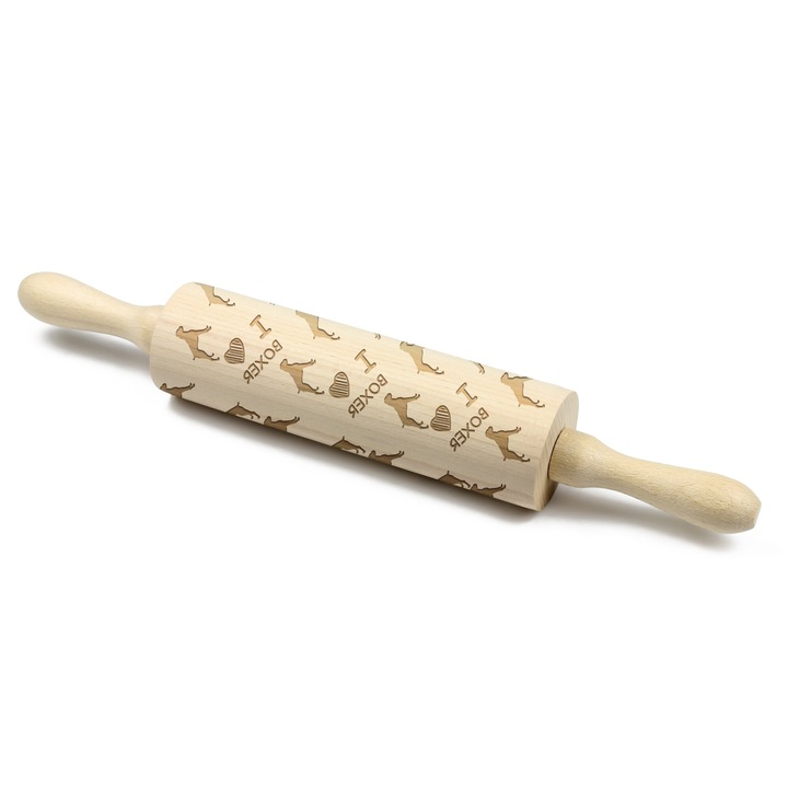 Sucitor din lemn Art-Dog, model caine Boxer, 5.8x20x40cm, pentru decorat fursecuri si ceramica