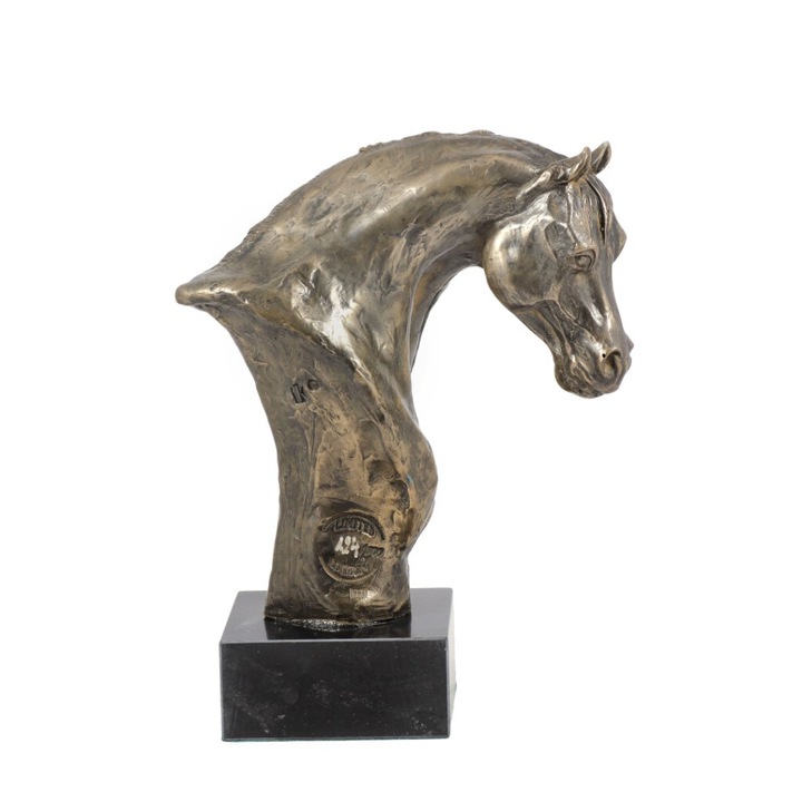 Statueta eleganta, Art-Dog, bust cal pe baza de piatra, 30x20cm