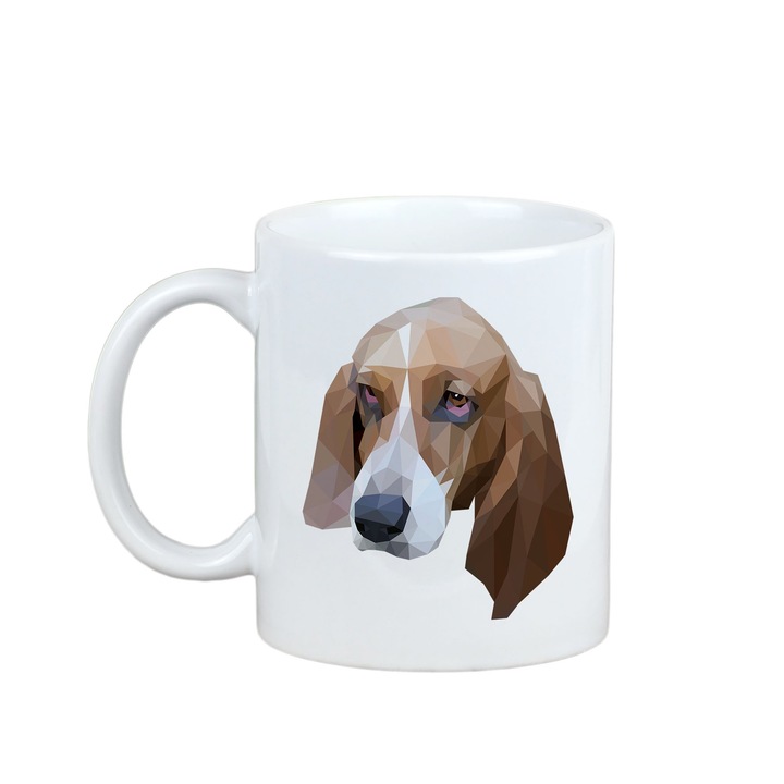 Cana Art-Dog Basset Hound, motiv caine, ceramica, 300ml