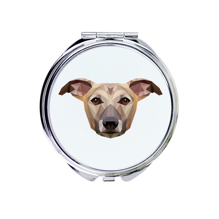 Oglinda cosmetica Art-Dog cu design geometric caine, 7cm, eleganta