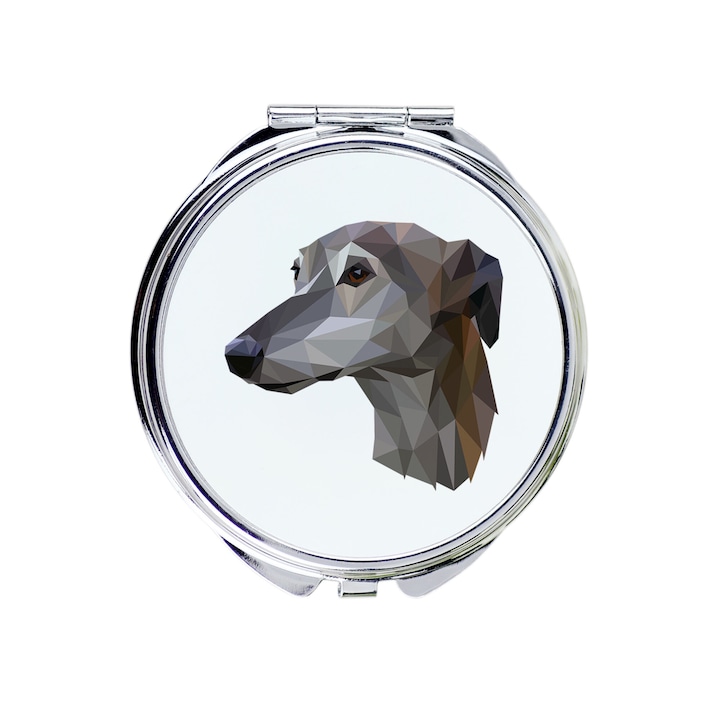 Oglinda cosmetica Art-Dog Greyhound, design geometric, 7cm