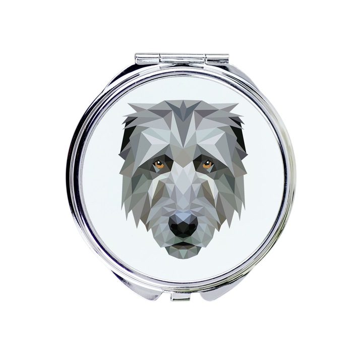 Oglinda cosmetica Art-Dog, design geometric caine, 7cm, eleganta