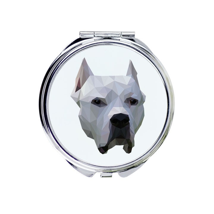 Oglinda cosmetica Art-Dog, design geometric caine, 7cm, eleganta