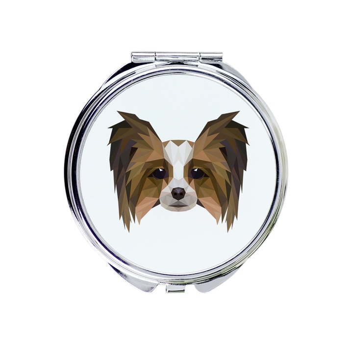 Oglinda cu design geometric caine, Art-Dog, 7cm, eleganta, pentru iubitorii de caini