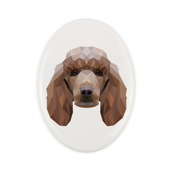 Art-Dog kerámia tábla, geometrikus kutya motívum, 15x10cm