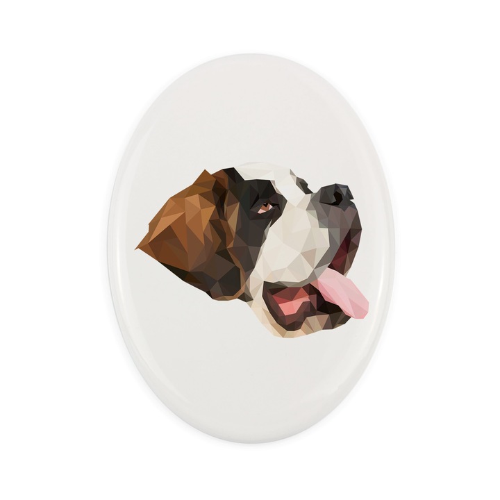 Art-Dog dekoratív kerámia tábla, geometrikus kutya motívum, 15x10cm