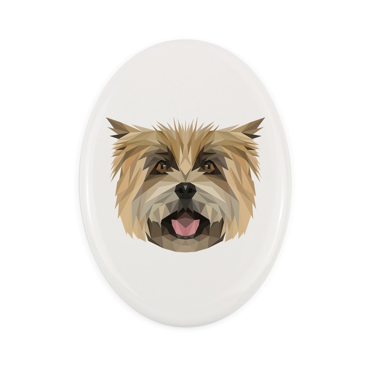 Placa ceramica Art-Dog, motiv geometric caine, 15x10cm