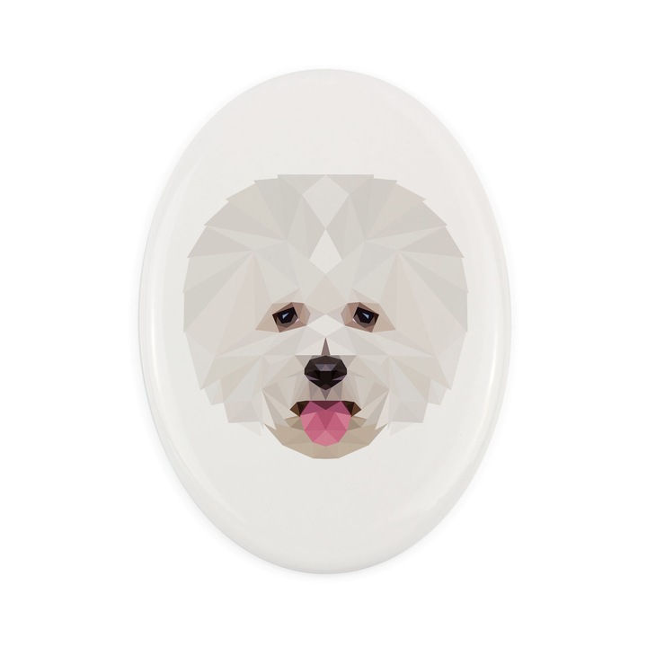 Placa ceramica decorativa Art-Dog, motiv geometric caine, 15x10cm