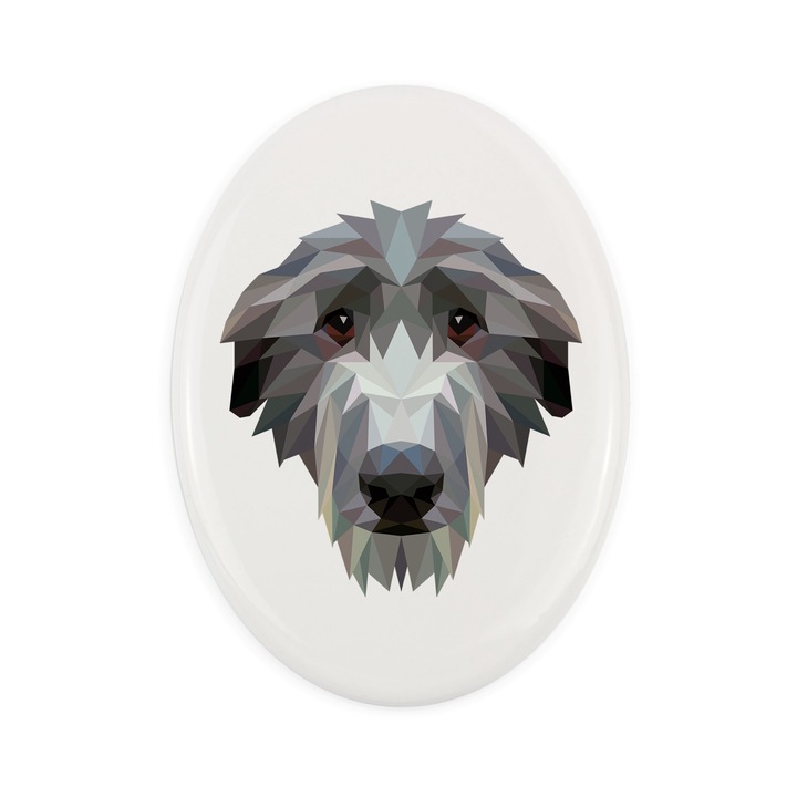 Placa ceramica Art-Dog, motiv geometric caine, 15x10cm