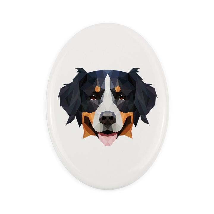 Placa ceramica Art-Dog, motiv geometric caine, 15x10cm