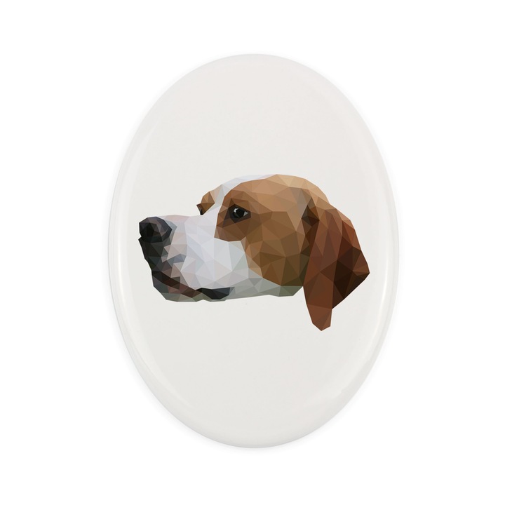 Placa ceramica Art-Dog, design geometric caine, 15x10cm