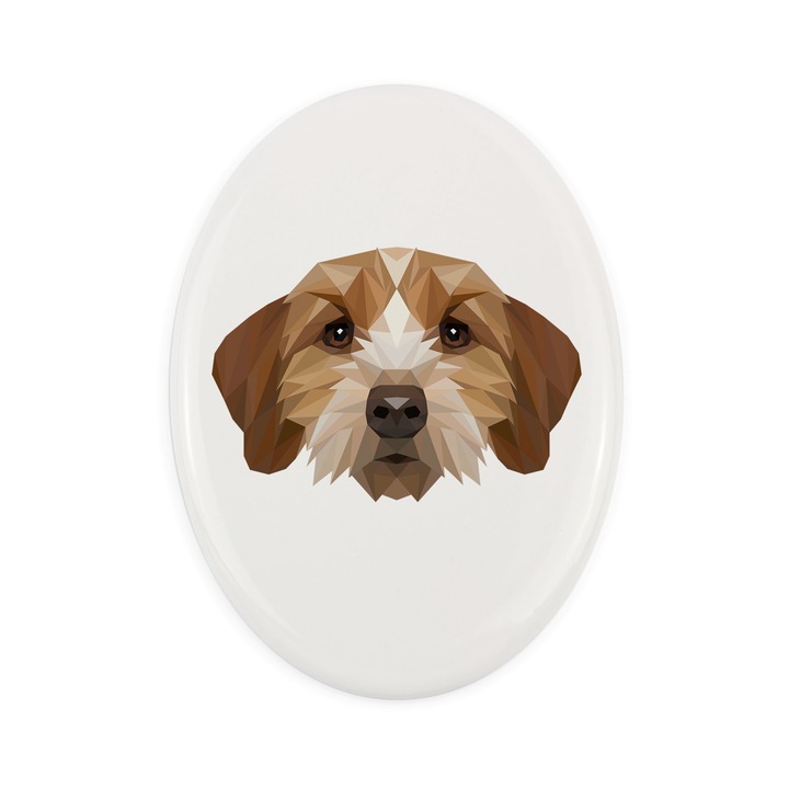 Tablou ceramic cu motiv geometric caine, Art-Dog, 15x10cm, elegant