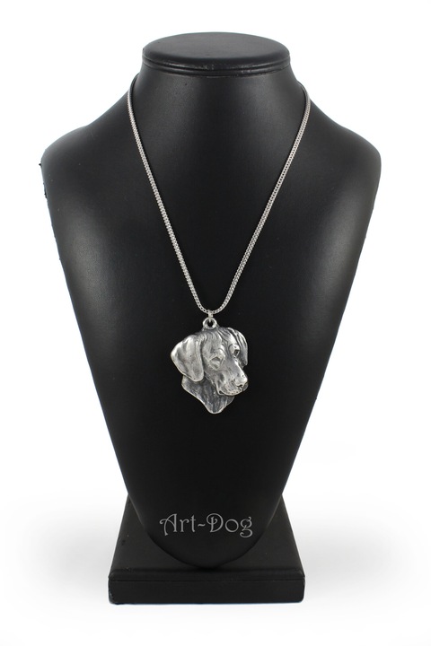 Colier Art-Dog cu pandantiv cap de caine Rhodesian Ridgeback, argintiu, 50cm, aliaj/argint
