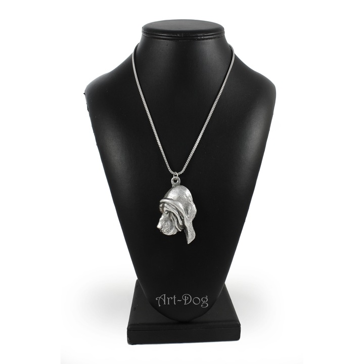 Colier Art-Dog cu pandantiv cap de caine, argintiu, 50cm, zinc/aliaj/argint