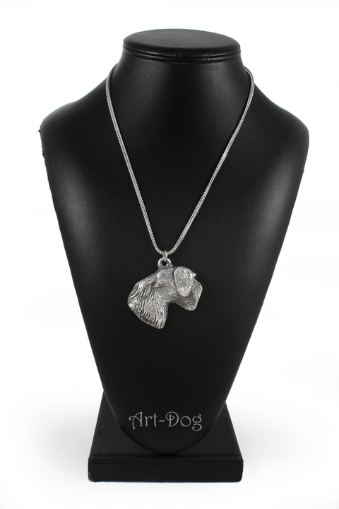 Colier Art-Dog cu pandantiv in forma de cap de Cesky Terrier, argintiu, 50cm, zinc/aliaj/argint