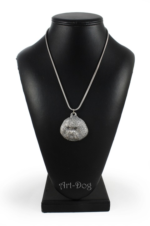 Colier Art-Dog cu pandantiv cap de caine Bichon, argintiu, 50cm, zinc/aliaj/argint