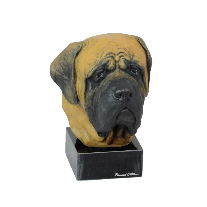 Statueta Mastiff Englez, Art-Dog, stil Art Deco, imitatie bronz, rezina, cu certificat de autenticitate
