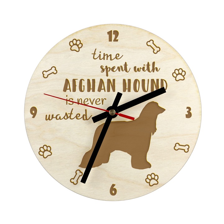 Személyre szabott dekoratív óra kutyabarátoknak, Art-Dog, 30 cm, nyír rétegelt lemezből, önösszeszerelő készlet