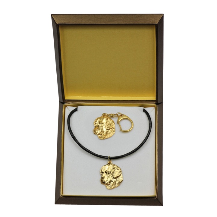 Aranyozott Art-Dog Golden Retriever kulcstartó és nyaklánc szett, 50cm