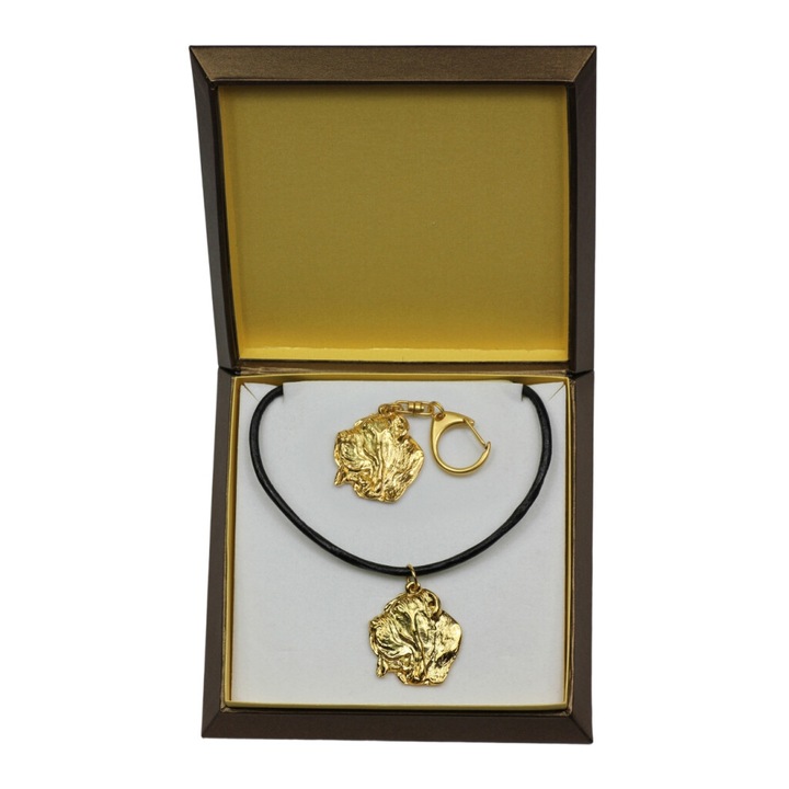 Art-Dog kulcstartó és nyaklánc készlet, Ötvözet, Arany