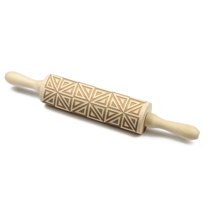 Sucitor gravat Art-Dog, model Triunghiuri, lemn de fag, 40cm