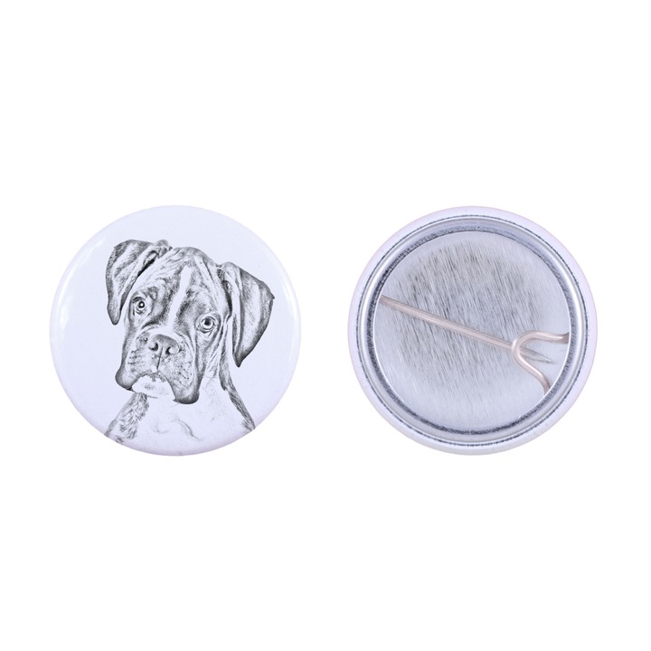 Pin Art-Dog, colectie caini de rasa, metal, alb