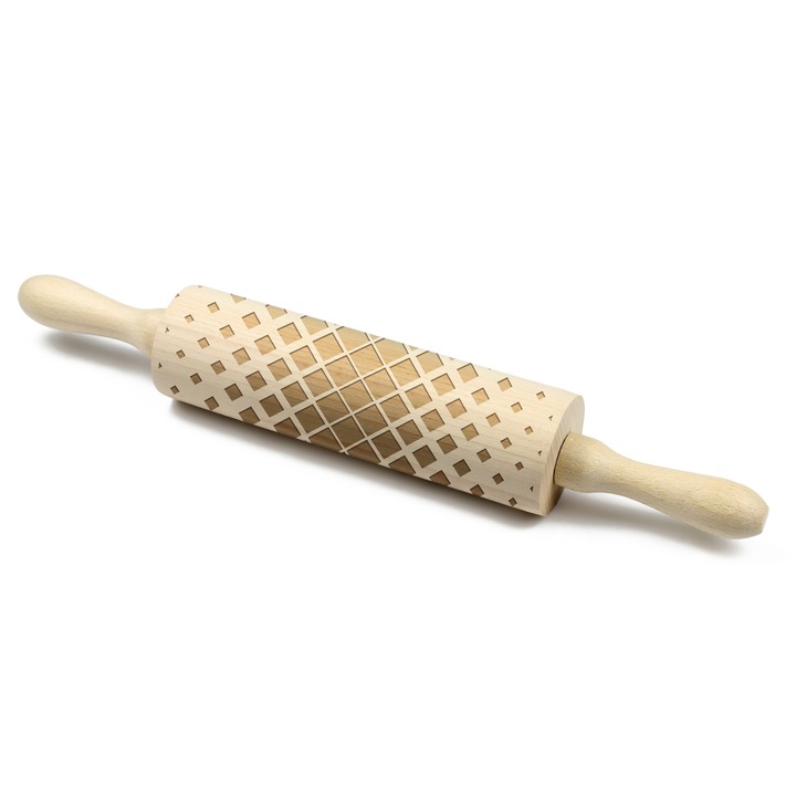 Sucitoare gravata, Art-Dog, design patratele, lemn de fag, 40cm