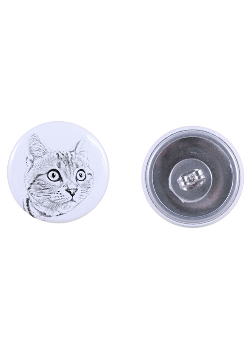 Cercei/pin Art-Dog, model American Shorthair metal, 2.5cm