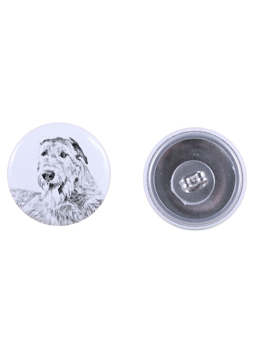 Cercei/pin Art-Dog, model Irish Wolfhound, 2.5cm