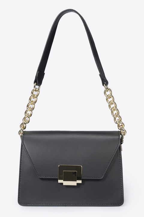 Massimo Castelli, Bőr válltáska láncpánttal, Fekete