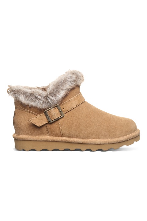 BEARPAW, Велурени боти с еко пух, Camel