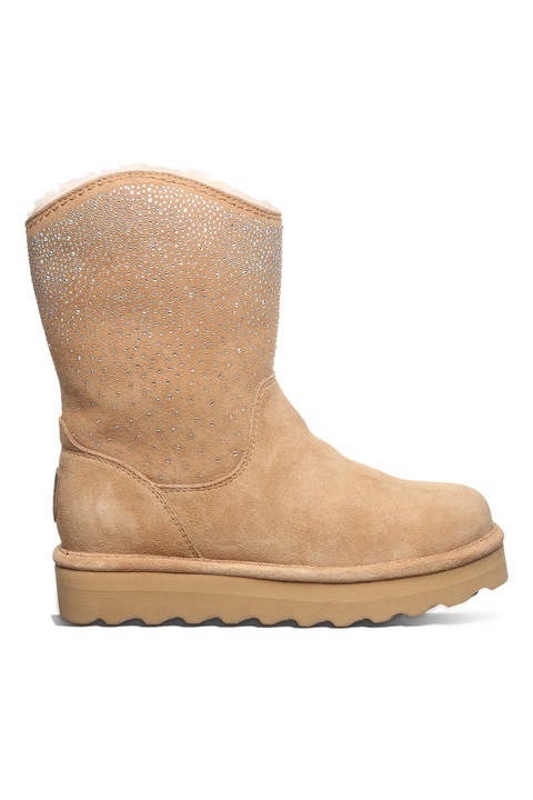 BEARPAW, Велурени ботуши с декоративни камъни, Camel