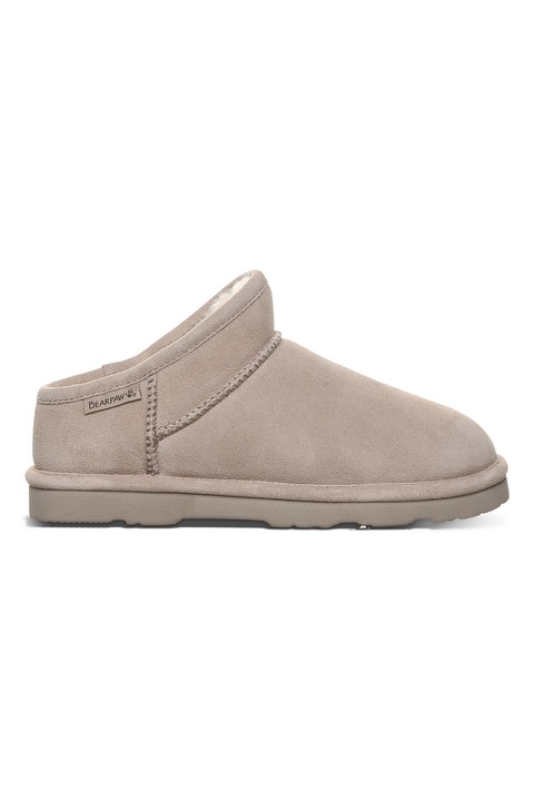 BEARPAW, Велурени боти с лесно обуване, Сиво-бежов