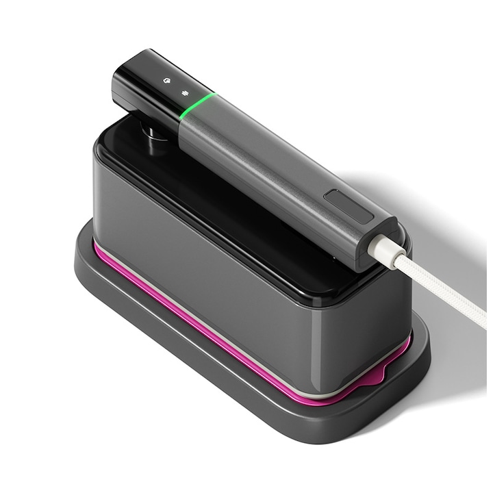 Fier de calcat portabil cu abur, 1200W, rezervor de apa de 125ml, 220V, panou ceramic, umed si uscat, pliabil, protectie de siguranta, 30.7x9.8x13cm, gri pistol