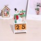 Decoratiune pentru Craciun cu figurina si calendar GAVIO®, Om de zapada, din lemn, 13x7x3.5 cm, Multicolor