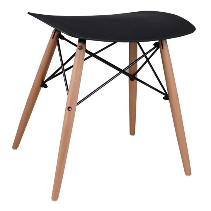 Табуретка Puzzle-home HM0109.02, Черен, Дърво, 47x34.5x46.5cm