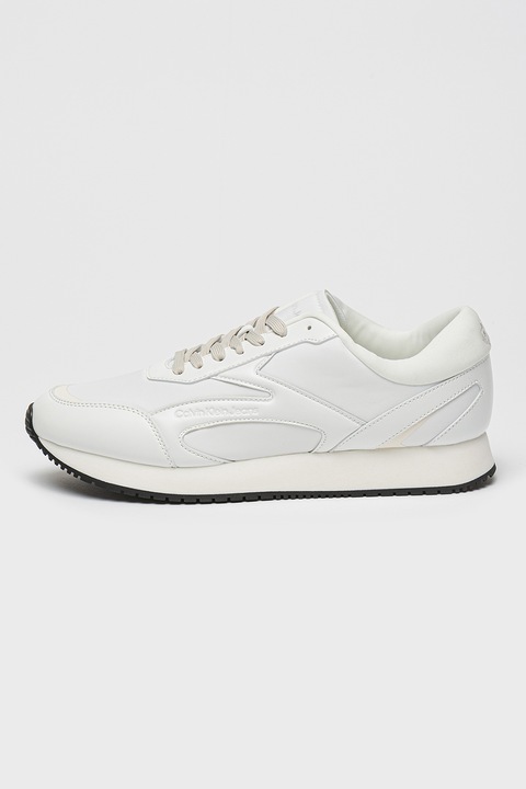CALVIN KLEIN JEANS, Sneaker műbőr részletekkel, Fehér